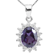 Load image into Gallery viewer, 3 Carat Handcrafted Alexandrite Pendant with Silver Plated Chain