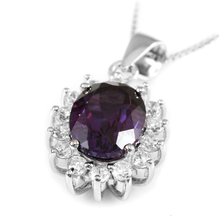 Load image into Gallery viewer, 3 Carat Handcrafted Alexandrite Pendant with Silver Plated Chain