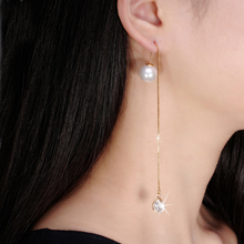 Load image into Gallery viewer, Water Drop Austrian Crystal Long Earrings