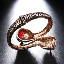 Load image into Gallery viewer, Red Resin Gold Antique Bangle