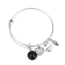 Load image into Gallery viewer, February Birthstone Charm Bangle
