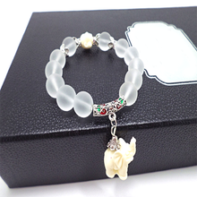 Load image into Gallery viewer, Natural Frosted Elephant Bracelet