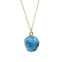 Load image into Gallery viewer, Blue Druzy Stone Necklace