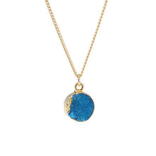 Load image into Gallery viewer, Blue Druzy Stone Necklace