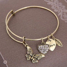 Load image into Gallery viewer, Butterfly Love Charm Bangle