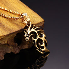 Load image into Gallery viewer, Gold Plated Stainless Steel Vintage Dragon
