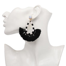 Load image into Gallery viewer, Bohemian Marble Tassel Drop Earrings
