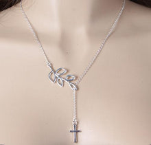 Load image into Gallery viewer, Leaf Cross Pendant