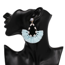 Load image into Gallery viewer, Bohemian Marble Tassel Drop Earrings