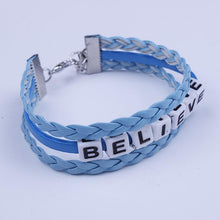 Load image into Gallery viewer, Braided Leather Believe Bracelet