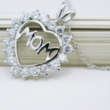 Load image into Gallery viewer, Mom's CZ Heart Pendant