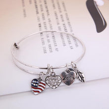 Load image into Gallery viewer, Patriot Love Charm Bangle