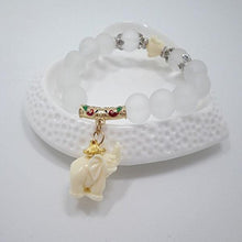 Load image into Gallery viewer, White Pearl Elephant Bracelet