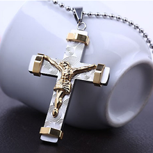 Load image into Gallery viewer, 24K Gold Plated Two Tone Cross Pendant
