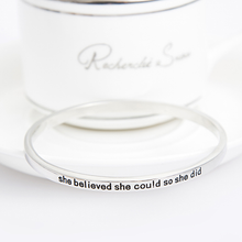 Load image into Gallery viewer, She Believed She Could So She Did Simple Bangle