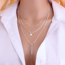 Load image into Gallery viewer, Sequin Pendant Layered Necklace