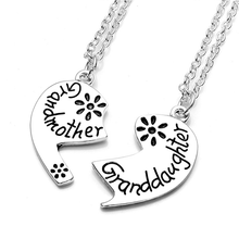 Load image into Gallery viewer, Love Heart Grandmother Granddaughter Pendant Necklace
