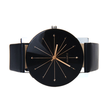 Load image into Gallery viewer, Black Leather Quartz Analog Watch
