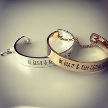 Load image into Gallery viewer, Be Brave &amp; Keep Going Engraved Bangle
