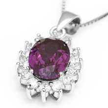 Load image into Gallery viewer, 3 Carat Handcrafted Alexandrite Pendant with Silver Plated Chain
