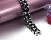 Load image into Gallery viewer, Black Strip Stainless Steel Bracelet
