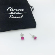 Load image into Gallery viewer, Pink Crystal Alloy with Chromium Plating Studs Butterfly Back
