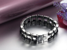 Load image into Gallery viewer, Black Strip Stainless Steel Bracelet
