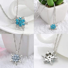 Load image into Gallery viewer, Blue Crystal Snowflake Zircon Flower Silver Necklaces &amp; Pendant

