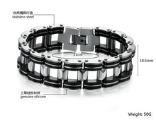 Load image into Gallery viewer, Black Strip Stainless Steel Bracelet
