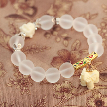 Load image into Gallery viewer, Natural Frosted Elephant Bracelet
