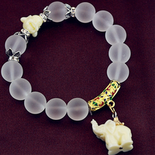 Load image into Gallery viewer, Natural Frosted Elephant Bracelet
