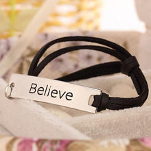 Load image into Gallery viewer, Believe Leather Strap Bracelet
