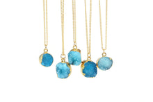 Load image into Gallery viewer, Blue Druzy Stone Necklace
