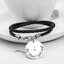 Load image into Gallery viewer, Semicolon Hand Stamped Bracelet
