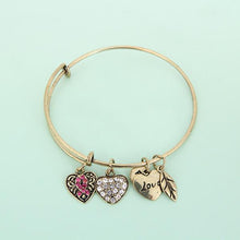 Load image into Gallery viewer, Pink Ribbon Charm Bangle/ Breast Cancer Awareness Jewelry
