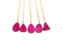 Load image into Gallery viewer, Rose Red Druzy Stone Necklace
