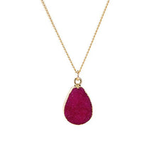 Load image into Gallery viewer, Rose Red Druzy Stone Necklace
