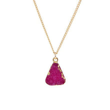 Load image into Gallery viewer, Rose Red Druzy Stone Necklace
