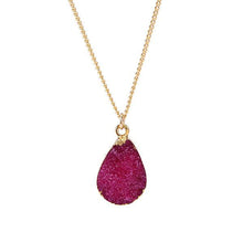 Load image into Gallery viewer, Rose Red Druzy Stone Necklace

