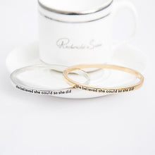 Load image into Gallery viewer, She Believed She Could So She Did Simple Bangle
