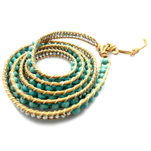 Load image into Gallery viewer, Turquoise Desert Hex Wrap Bracelet
