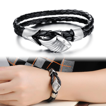Load image into Gallery viewer, Men's Angels Wing Silver Plated Bracelet
