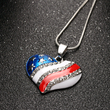 Load image into Gallery viewer, USA Flag Heart Pendant

